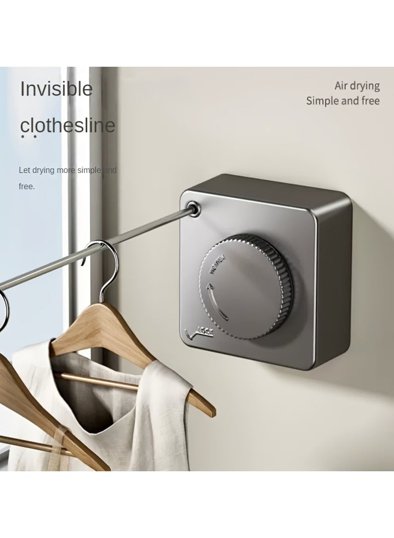 ارواق بكرة حبل غسيل قابلة للسحب ومتينة بطول 4.25 متر، مصنوعة من الفولاذ المقاوم للصدأ 304، مثالية للاستخدام الداخلي في غرف الإيجار أو على الشرفات، مثالية لتعليق المناشف واللحاف وحبال الغسيل - Image 1