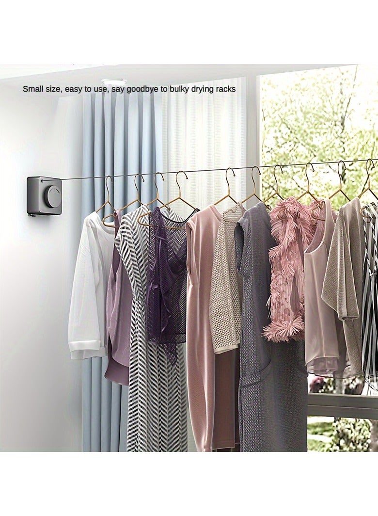 ارواق بكرة حبل غسيل قابلة للسحب ومتينة بطول 4.25 متر، مصنوعة من الفولاذ المقاوم للصدأ 304، مثالية للاستخدام الداخلي في غرف الإيجار أو على الشرفات، مثالية لتعليق المناشف واللحاف وحبال الغسيل - Image 3