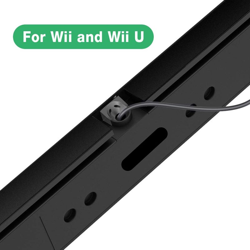 SOONORY USB Wired Wii Sensor Bar, Replacement Infrared IR Ray Motion Sensor Signal Receiver Compatiable with Nintendo Wii and Wii U Console with Stable Stand(Black) - Image 2