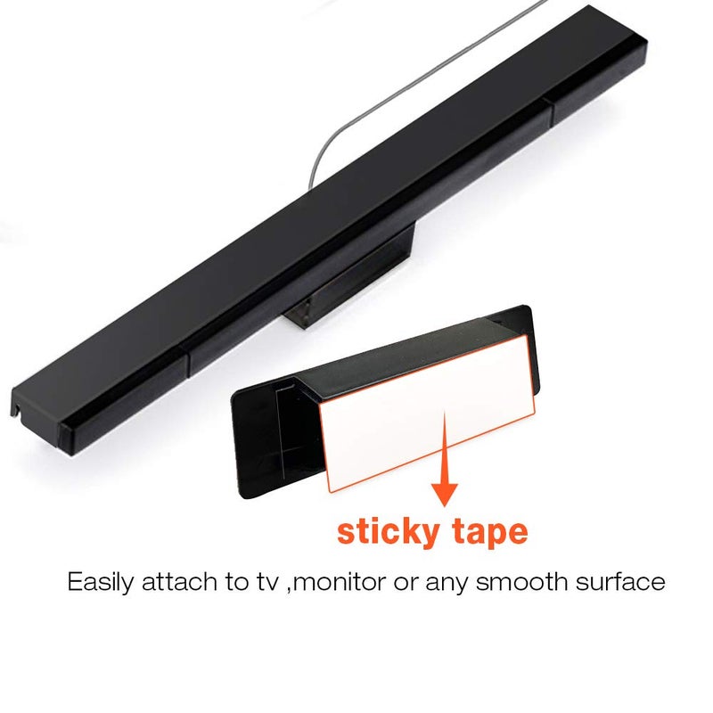 SOONORY USB Wired Wii Sensor Bar, Replacement Infrared IR Ray Motion Sensor Signal Receiver Compatiable with Nintendo Wii and Wii U Console with Stable Stand(Black) - Image 4