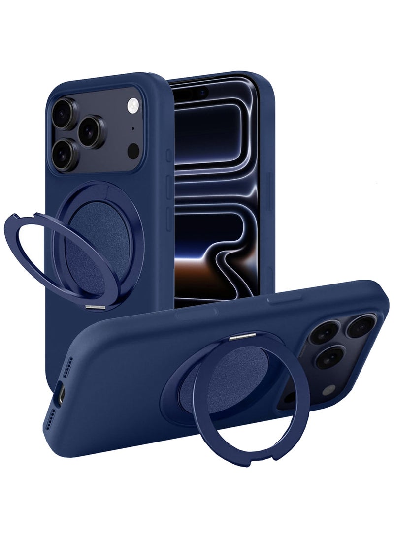 CATANES 3 Packs Magsafe Case for iPhone 17 Pro Max - One Case Two Privacy Screen Protectors - with 360° Spin Magnetic Stand Holder Soft Liquid Silicone Cozy Grip Full Camera Protection Non-Slip Phone Cover - Image 3