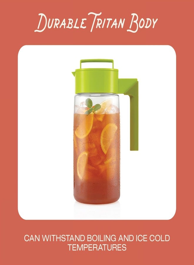 Takeya Flash Chill Iced Tea Maker - Airtight & Durable Iced Tea Maker Jug with Silicone Carry Handle - Leak-Proof & Lightweight Tea Infuser with Patented Flash Chill Technology - 2 Quart, Raspberry - Image 4