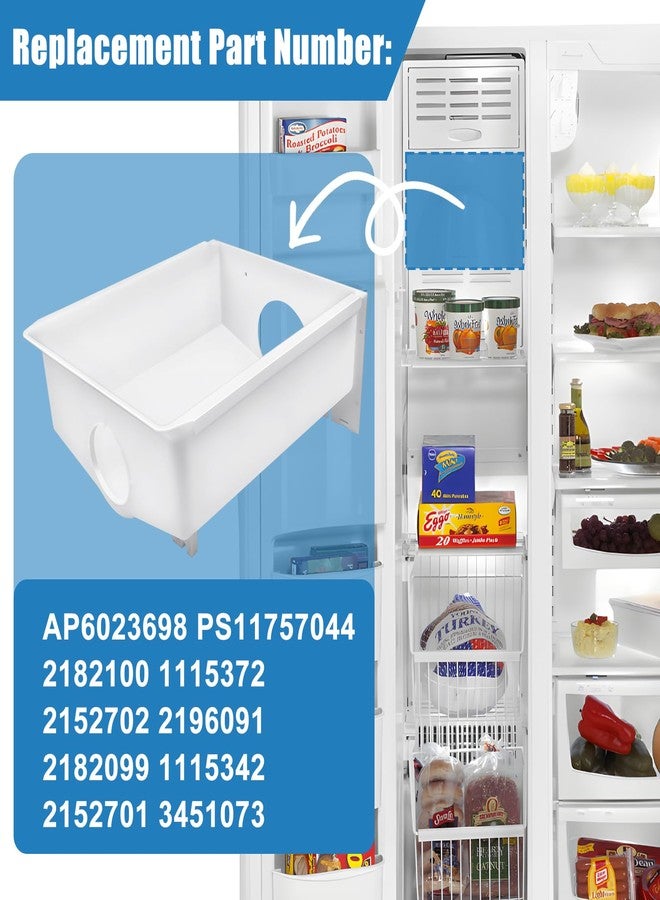 CCTP WPW10670845 Replacement Ice Bucket W10670845 for Whirlpool, Kenmore, KitchenAid, and Amana Refrigerators - Fits Part Numbers 2196091, 1115342, 1115372 - Image 4