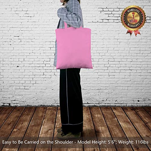 TOPDesign 24-Pack Economical 16"x15" Baby Pink Cotton Tote Bag, Lightweight Medium Reusable Grocery Shopping Cloth Bags, Suitable for DIY, Advertising, Promotion, Gift, Activity - Image 2