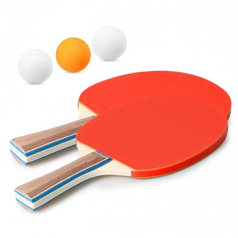 Leijiaer Table Tennis Rackets 2 Pack With 3 Ping Pong Balls - Durable Wood Handles Soft Spongy Rubber Surfaces for Home School Sports Club Fun Play - Image 3
