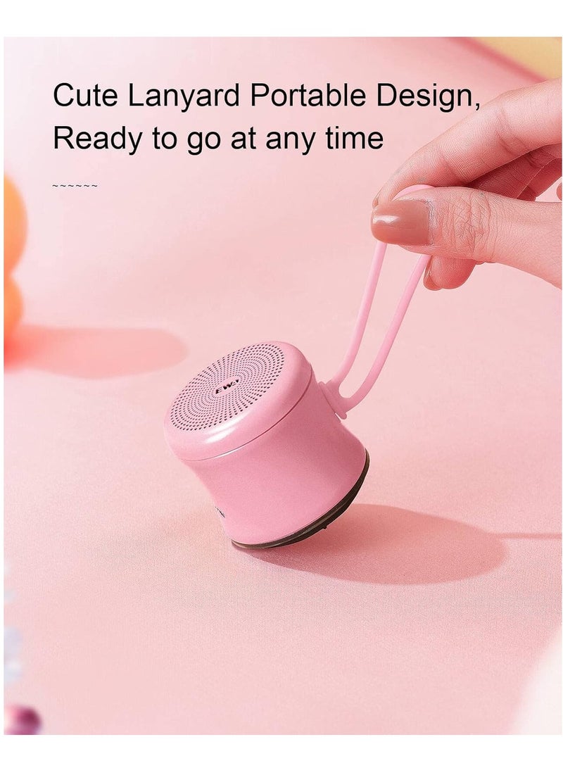 EWA مكبر صوت بلوتوث ميني EWA A119 مع حبل، مكبر صوت صغير مع مشعاع باس، مقاوم للماء IPX7، صغير ولكنه قوي، مكبر صوت معدني محمول لطيف للغاية للمنزل، المكتب، السفر، في الهواء الطلق (وردي) - Image 4