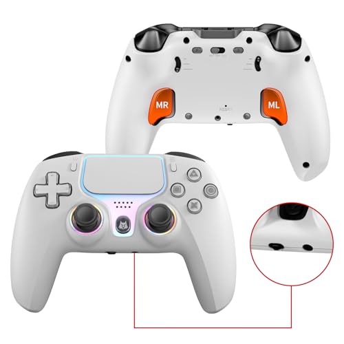 NBCP Wireless Controller for PS5 Compatible with PlayStation 5 PS5 ProSlimPC with Hall Effect Joysticks Back Paddles Macro Bluetooth 50 Turbo Dual Vibration 6Axis Gyro RGB Ring 1000mAh 35mm Audio Jack PS5 Pro Controller Gamepad with Speaker - Image 1