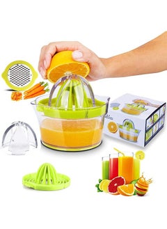 Arabest Lemon Orange Juicer Manual Hand Squeezer with Built-in Measuring Cup and Grater, 12OZ, Green  - Image 1
