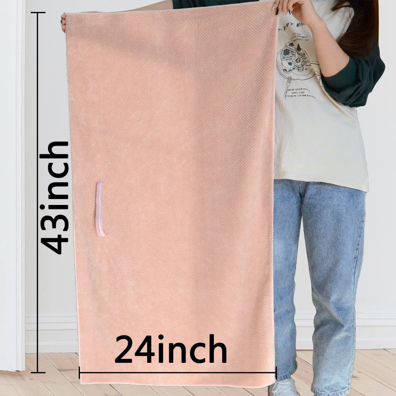 Chloven 2 Pack Extra Large Microfiber Hair Towel Wrap For Women 43 Inch X 24 Inch Anti Frizz Hair Drying Towel With Elastic Strap Hair Wrap Towels Absorbent Quick Dry Hair Turbans For Drying Long Hair - Image 3