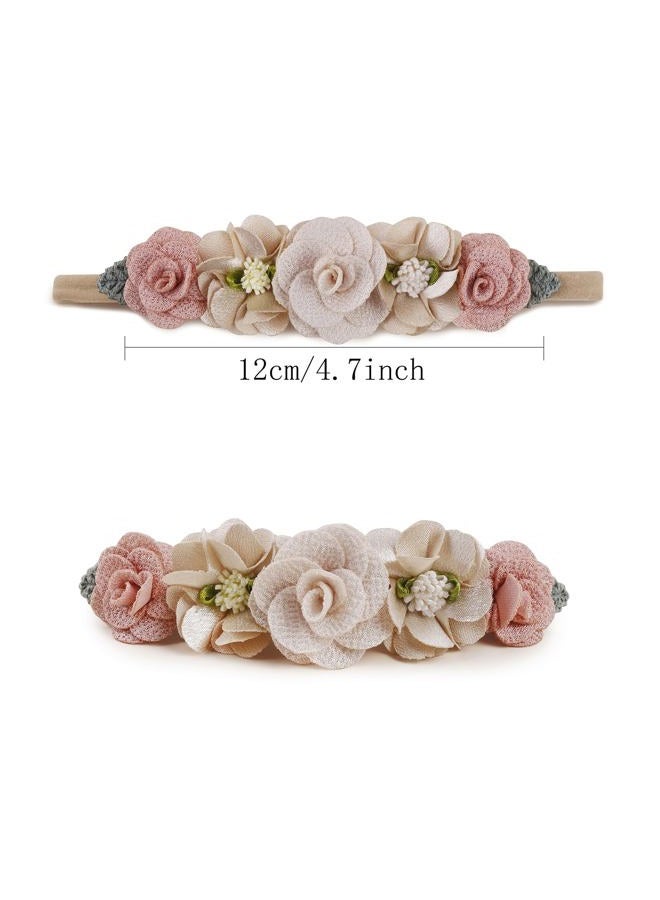 BFNAAgirl New Model Baby Girl Nylon Headbands Nylon Flower Elastic Hairbands 3pcs Hair Accessories Gift for Newborn Infant Toddlers (BF-Z38) - Image 2