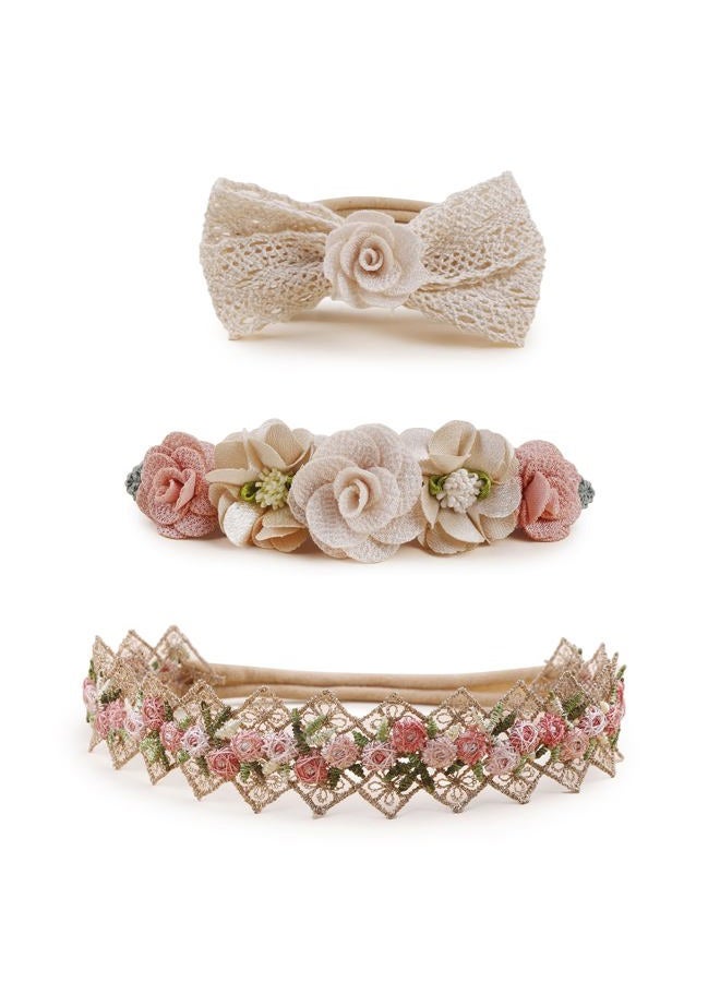 BFNAAgirl New Model Baby Girl Nylon Headbands Nylon Flower Elastic Hairbands 3pcs Hair Accessories Gift for Newborn Infant Toddlers (BF-Z38) - Image 1