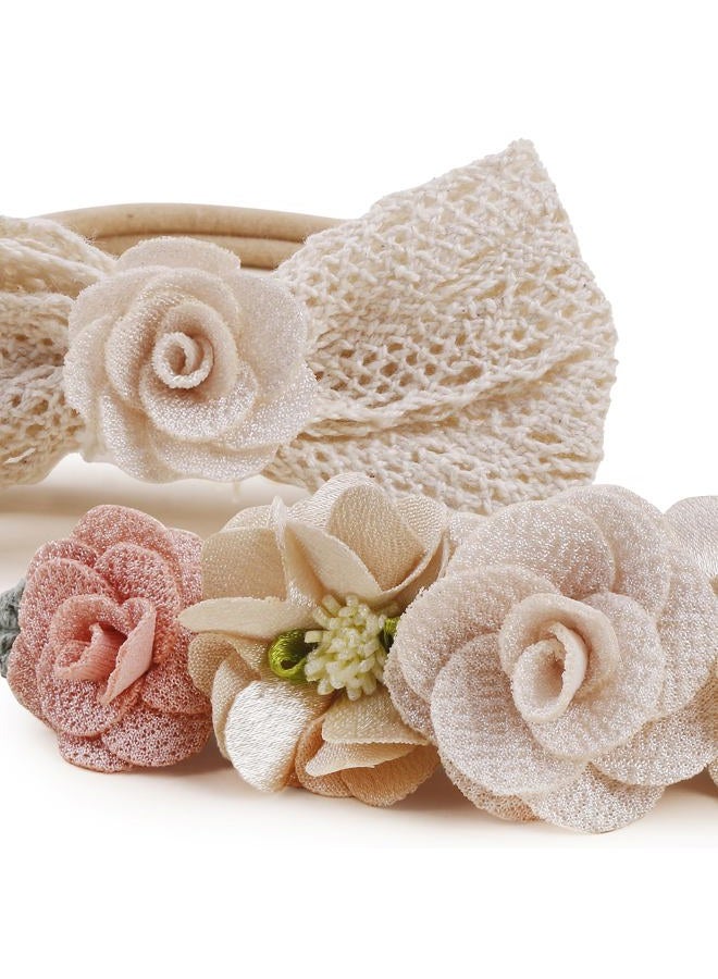 BFNAAgirl New Model Baby Girl Nylon Headbands Nylon Flower Elastic Hairbands 3pcs Hair Accessories Gift for Newborn Infant Toddlers (BF-Z38) - Image 5
