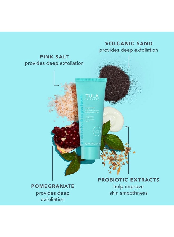 TULA Skin Care So Poreless Exfoliating Blackhead Scrub ; Powerful And Gentle Exfoliation Refreshing And Smoothing Contains Probiotic Extracts Volcanic Sand Pink Salt And Witch Hazel ; 82 G - Image 5