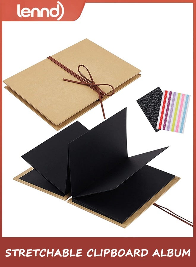 LENND Scrapbook Album Photo Album with DIY Accessories Set, Stretchable Folding Kraft Paper Memory Book for Wedding Anniversary - Image 1