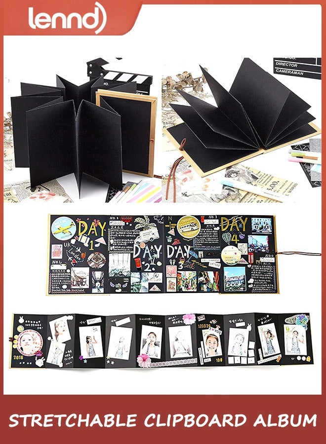 LENND Scrapbook Album Photo Album with DIY Accessories Set, Stretchable Folding Kraft Paper Memory Book for Wedding Anniversary - Image 4
