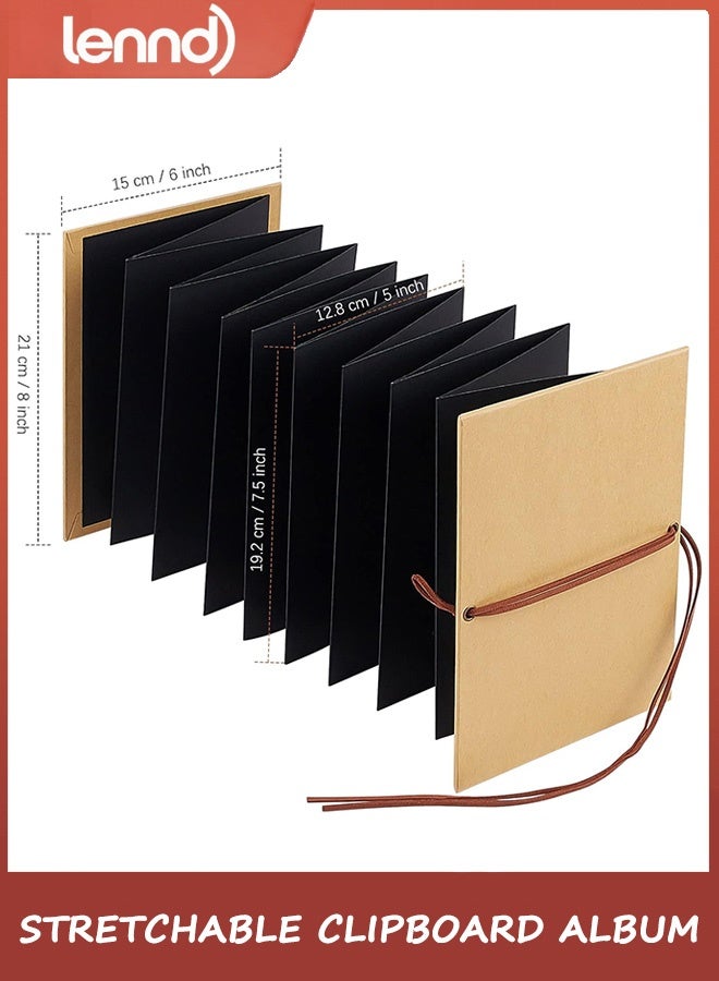 LENND Scrapbook Album Photo Album with DIY Accessories Set, Stretchable Folding Kraft Paper Memory Book for Wedding Anniversary - Image 2