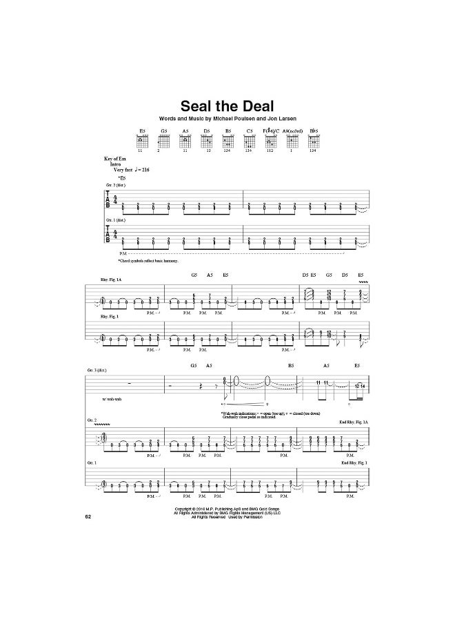 null - Volbeat - Seal the Deal & Let's Boogie: Tab Transcriptions with Lyrics - Image 1