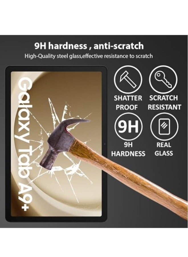 DUSALA Screen protector for Samsung Galaxy Tab A9 Plus 11 inch 2023 Edge to Edge Full Screen Coverage Anti Scratch Tempered Glass - Image 4