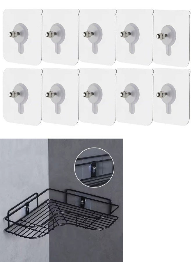 100 pcs Heavy Duty Wall Hooks Self Adhesive Hook Strong Nail Transparent Screw Holder Self Sticking Wall Hooks for Bathroom Kitchen Wall Hanging Ceiling Screw Net Length 8m - Image 1