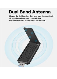 Y&D USB WiFi Adapter, for Desktop PC Wireless Network AC1300Mbps Long Range, Dual-Band 5dBi High Gain Antenna, USB3.0, 2.4GHz/5GHz, Windows7-11/XP, Mac OS 10.9-10.15  - Image 4