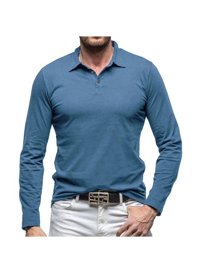 general Men's Cotton Polo Shirts Performance Long Sleeve T-Shirts Moisture Wicking Dry Fit Polos Fashion Golf Shirt for Men - Image 1