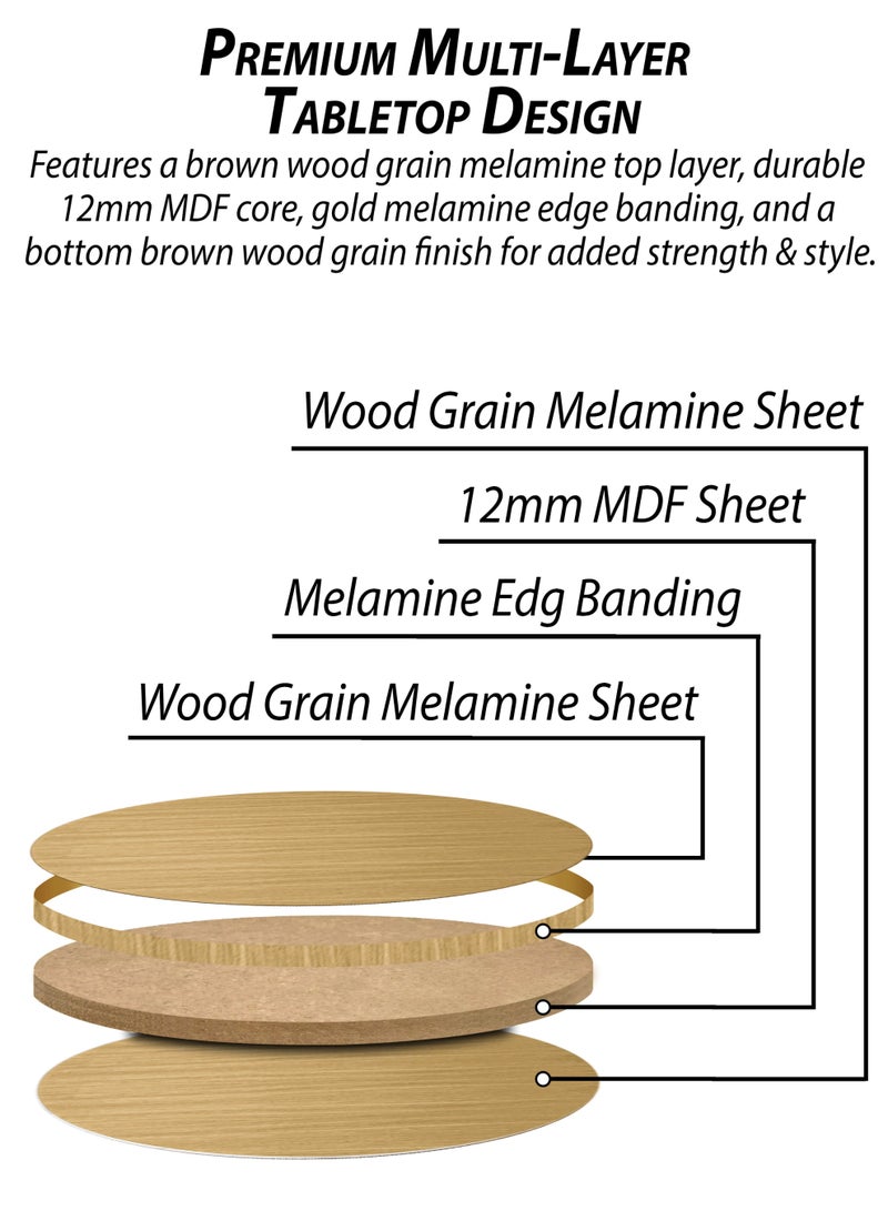 Toshionics 3 Pieces Modern Stackable Round Nesting Table Set Luxury Minimalist Stacking Coffee Tables With 12mm Wooden Textured MDF Tabletop & White Steel Frame Accent Tables End Tables Side Tables For Home Office Living Room Hall And Small Spaces Sofa Centre Teapoy Table - Image 2