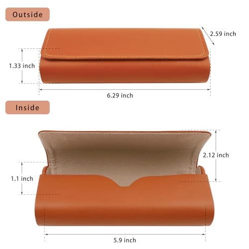 HSYMQ 3 Pcs Glasses Case Hard Shell, Square Leather Hard Eyeglass Case, Unisex Simple Large Protable Eyeglasses Cases - Image 2