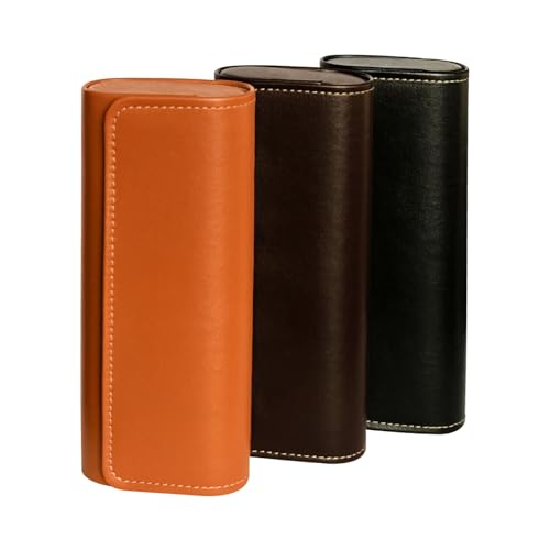 HSYMQ 3 Pcs Glasses Case Hard Shell, Square Leather Hard Eyeglass Case, Unisex Simple Large Protable Eyeglasses Cases - Image 1