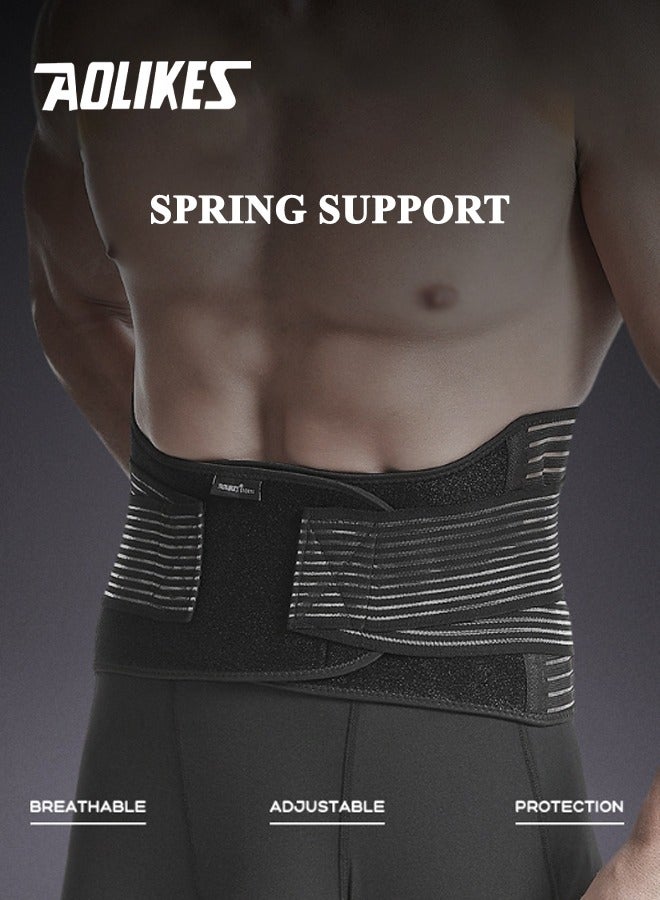 AOLIKES Waist Trimmer with 6-Spring Support, Sports Back Support Belt for Women and Men, Adjustable & Breathable Waist Trainer for Back Pain Relief, Posture Correction and Enhanced Core Stability, Effective Workout & Body Shaping (Black, XL) - Image 2