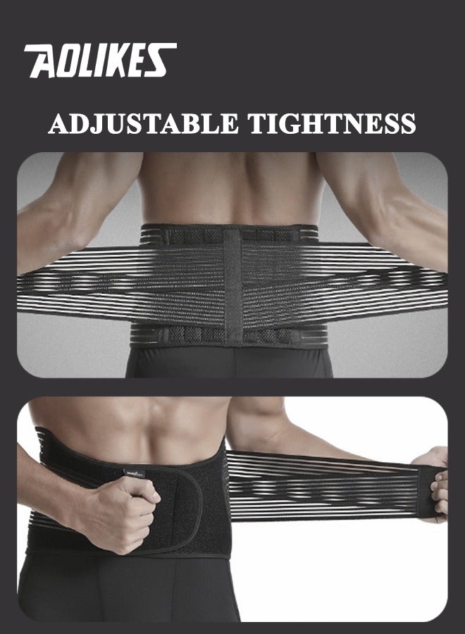 AOLIKES Waist Trimmer with 6-Spring Support, Sports Back Support Belt for Women and Men, Adjustable & Breathable Waist Trainer for Back Pain Relief, Posture Correction and Enhanced Core Stability, Effective Workout & Body Shaping (Black, XL) - Image 4