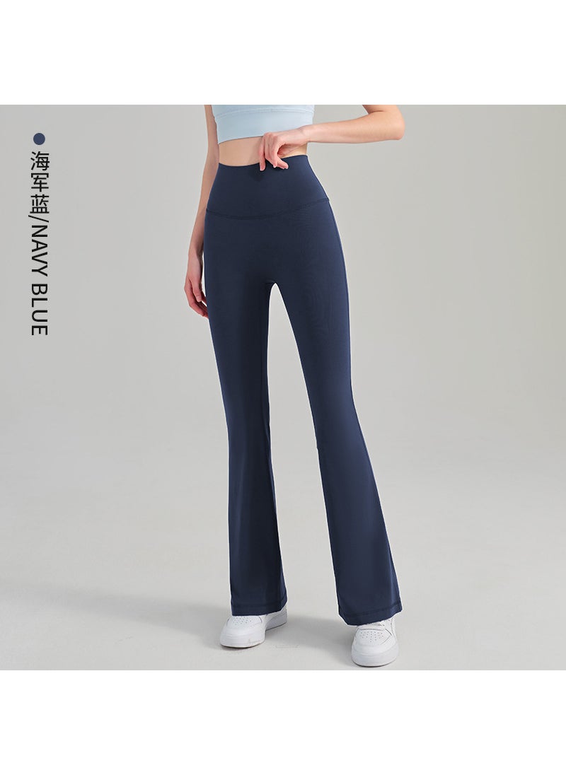 Generic High Waist Bootcut Yoga Pants Womens Fitness Navy blue true navy 