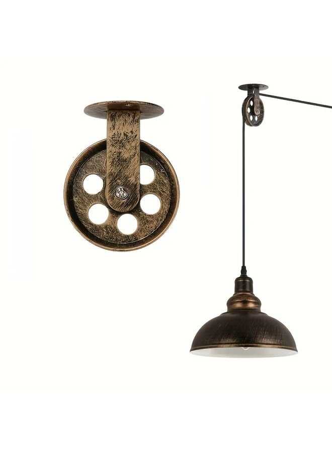 Antique Wall Ceiling Mount Pulley Wheel Rustic Vintage Style Adjustable Holder - Image 2