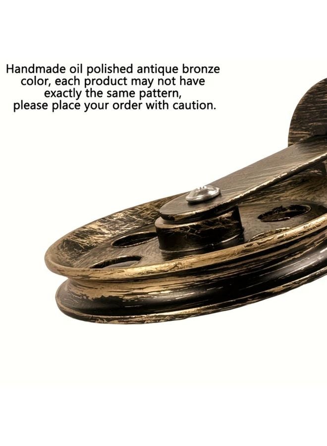 Antique Wall Ceiling Mount Pulley Wheel Rustic Vintage Style Adjustable Holder - Image 5