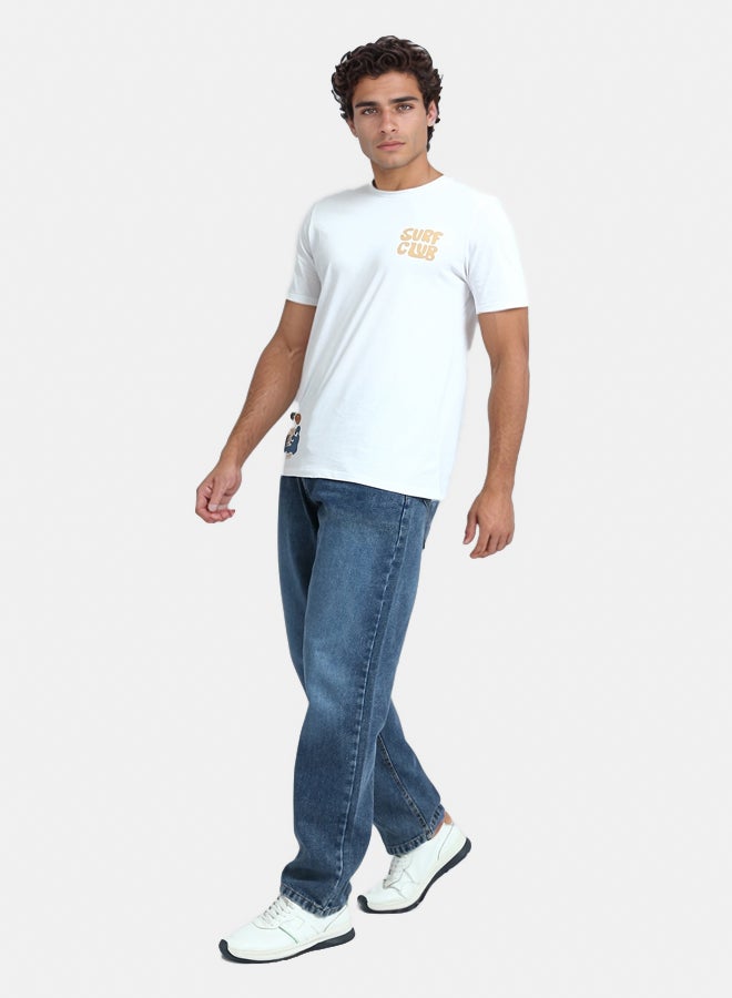 Solid Wide Leg Casual Jeans