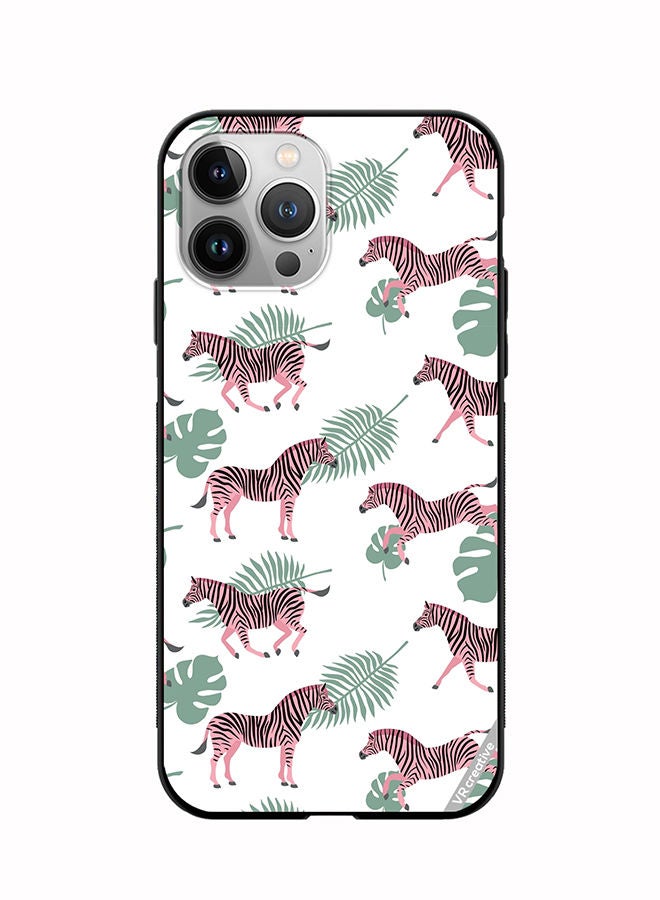 VR CREATIVE Protective Case Cover For Apple iPhone 11 Pro Vector Zebra And Palm Leaves Isolated On White Design Multicolour - Image 1