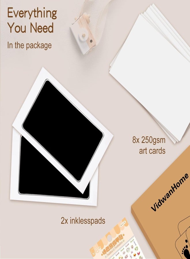 VidwanHome 2 Pack Jumbo Baby Hand and Footprint Kit– Inkless Clean Touch Ink Pad for Keepsake Footprints, Paw Prints, Mess-Free Ink Pad for Newborns and Pets with 8 White Cards（Jet Black） - Image 5