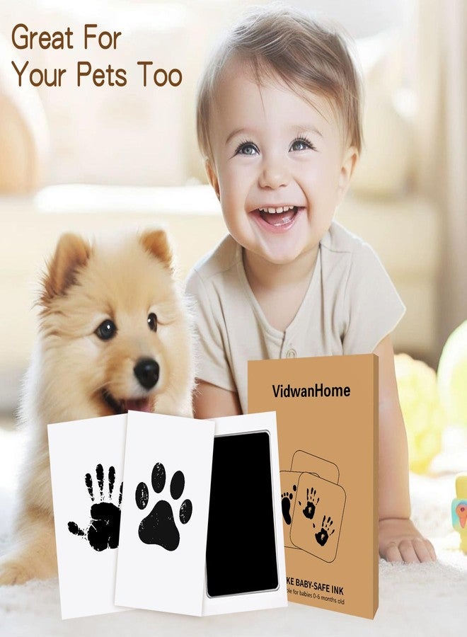 VidwanHome 2 Pack Jumbo Baby Hand and Footprint Kit– Inkless Clean Touch Ink Pad for Keepsake Footprints, Paw Prints, Mess-Free Ink Pad for Newborns and Pets with 8 White Cards（Jet Black） - Image 2