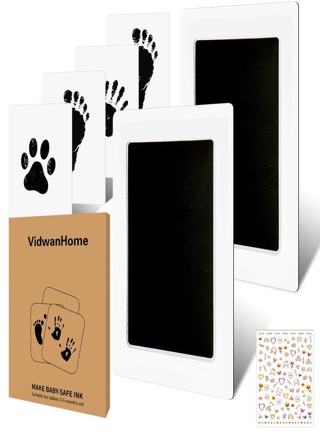 VidwanHome 2 Pack Jumbo Baby Hand and Footprint Kit– Inkless Clean Touch Ink Pad for Keepsake Footprints, Paw Prints, Mess-Free Ink Pad for Newborns and Pets with 8 White Cards（Jet Black） - Image 1