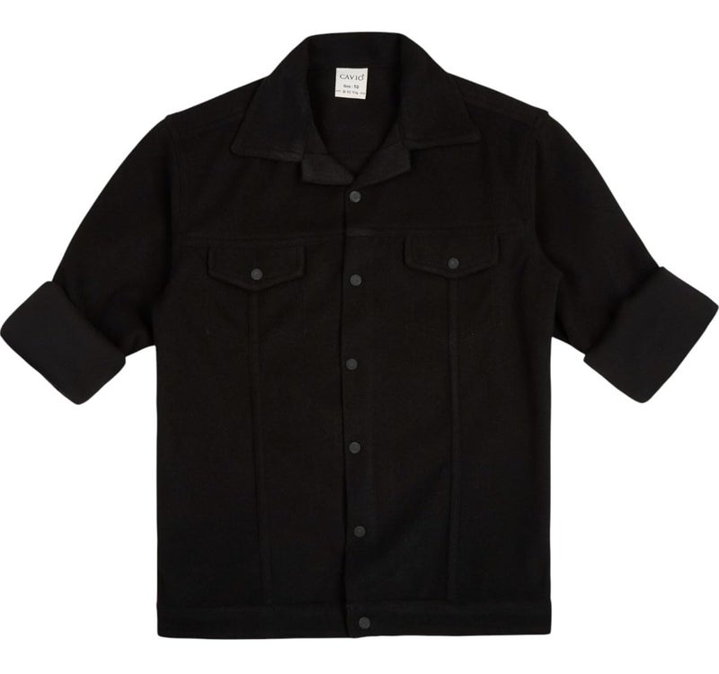 CAVIO Boys Full Sleeves Solid Black Shirt and T-Shirt Set - Image 3
