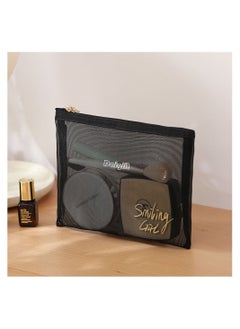 Daigiit Makeup Bag Set Cosmetic Bag Set Makeup and Toiletry Travel Bag Set Make up Bag Set 5PCS，Large Capacity, Mesh Transparent Easy Take&Clean, Multifunction Travel Handbag With Strap to Hang,Black  - Image 5