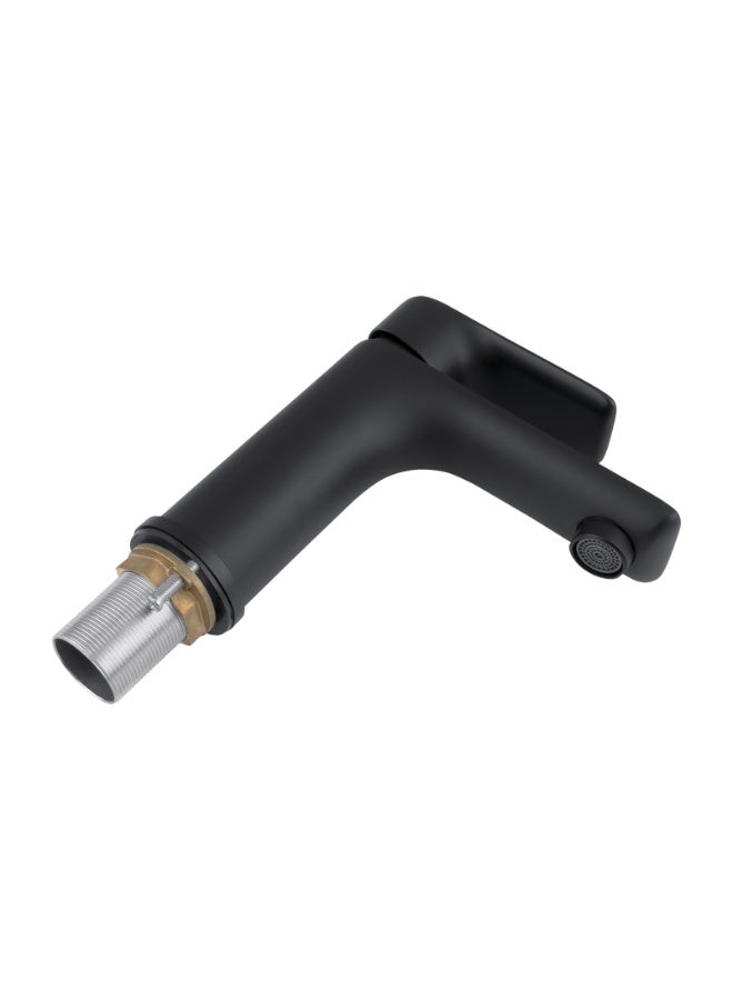 ريفر صنبور حوض حمام من الفولاذ المقاوم للصدأ مع خرطوم – صنبور مغسلة بمقبض واحد موفر للمياه للمياه الساخنة والباردة (أسود) - Image 5