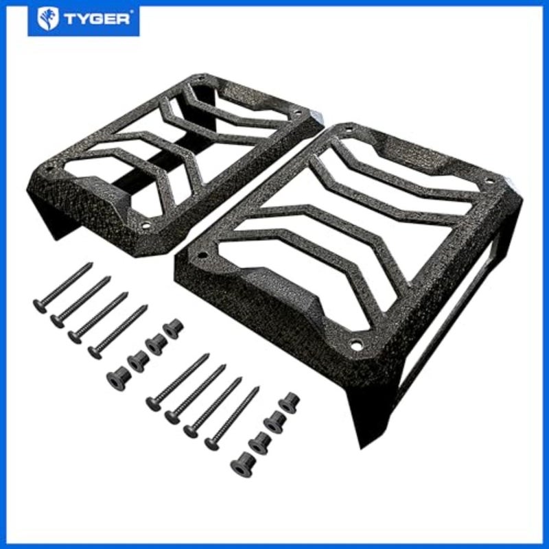 TG-TG7J83338 Tail Light Guards Covers Compatible with 2007-2018 Jeep Wrangler JK Not for JL Textured Black Cast Aluminum Alloy Powder Coated - Image 5