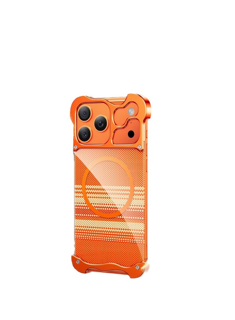 general Compatible with iPhone 17 Pro Max cases, this contoured metal bezel-less gold-plated protective cover features strong magnetic attraction for MagSafe compatibility and drop protection. - Image 1