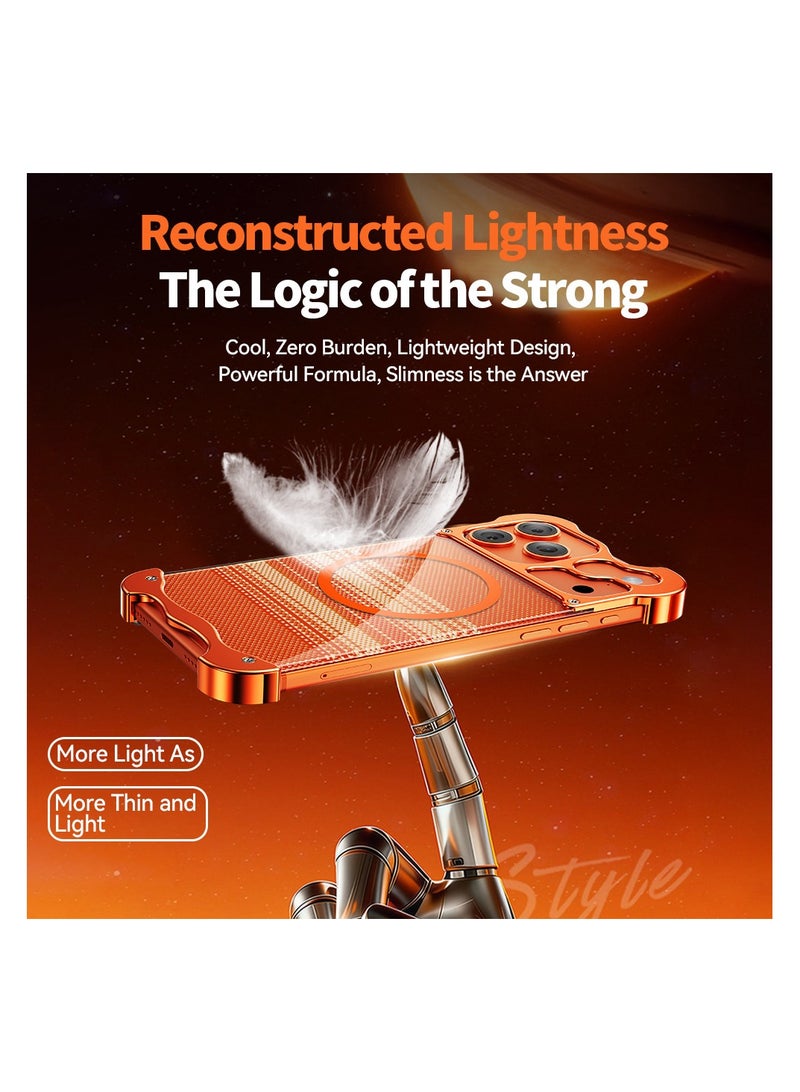 general Compatible with iPhone 17 Pro Max cases, this contoured metal bezel-less gold-plated protective cover features strong magnetic attraction for MagSafe compatibility and drop protection. - Image 4