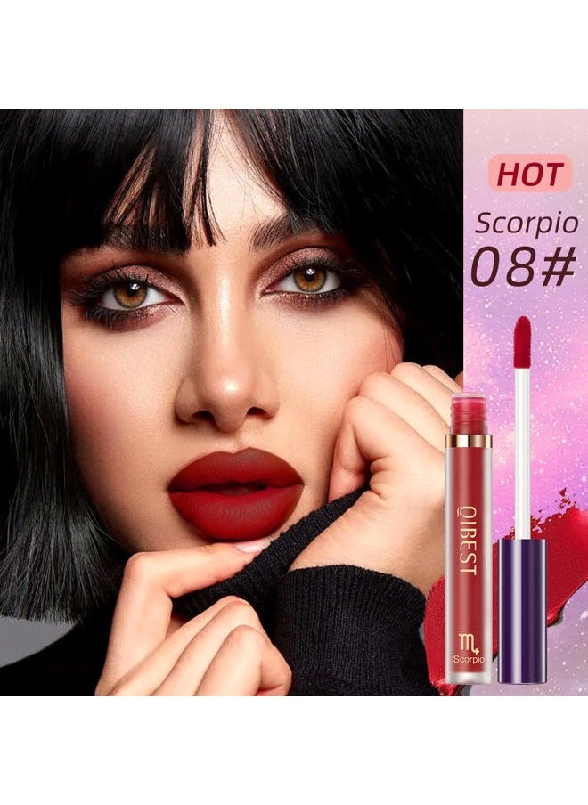 Bestland - 12Pcs Matte Lipstick Lip Makeup Kit, Velvety Liquid Lipstick Waterproof Long Lasting Durable Nude Zodiac Signs Lip Gloss Beauty Cosmetics Gift Box Makeup Set Kit (12 Piece Set) - Image 1