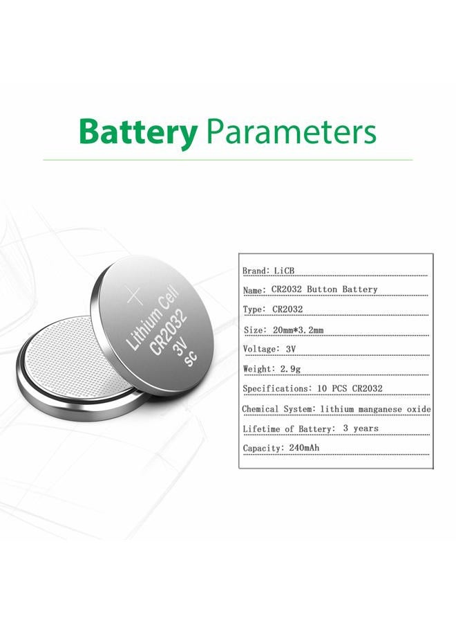 LiCB CR2032 3V Lithium Battery(10-Pack) - Image 2