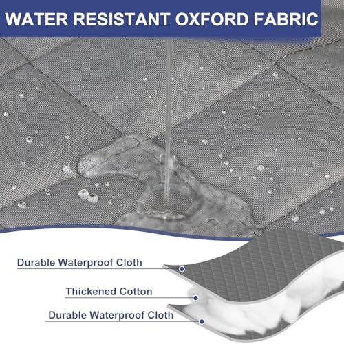 HADOR Magnetic Thermal Insulated Door Curtain Fit Door Size 30" x 80", Quilted Oxford Fabric Thicken Cotton Fill, Winter Cover Keep Cold Draft Out, Blanket Insulation for Front Patio Doors Gray - Image 5