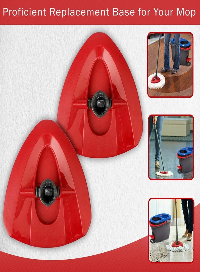 NKAM Replacement Mop Base for 2 Tank - 2 Pcs 4.7" x 4.7" Rotating Triangle Mop Head Cover Replacement Compatible with O Cedar 2 Tank Spinning Mop System ONLY - Durable & Lightweight Mop Refill Base - Image 3