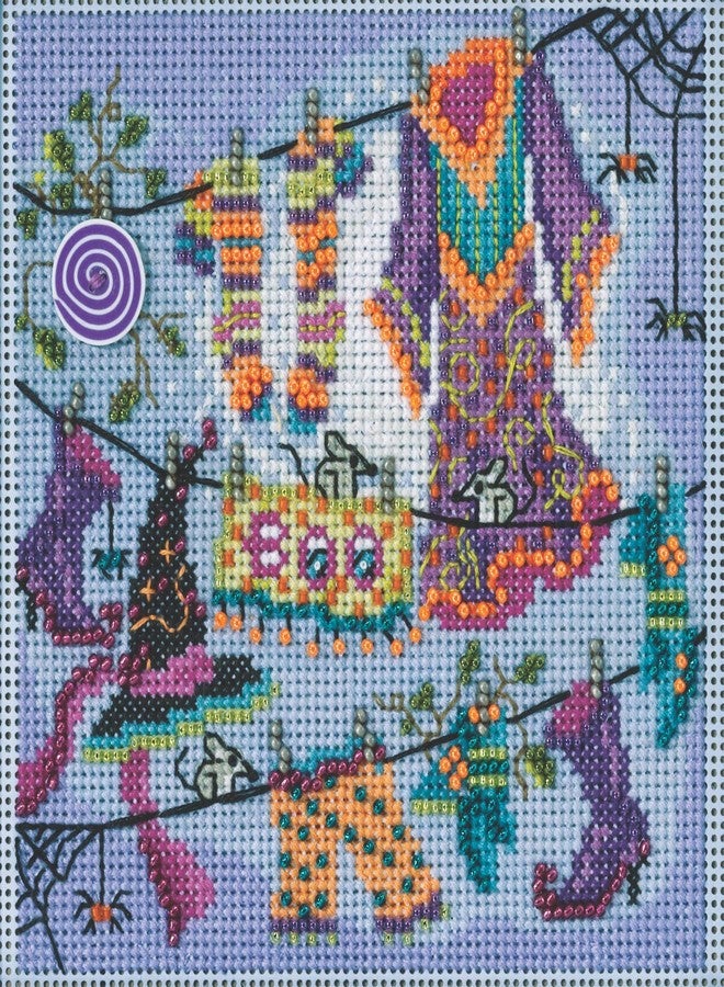 Mill Hill Wanda's Clothesline Beaded Counted Cross Stitch Kit 2023 Buttons & Beads Autumn MH142322 - Image 1