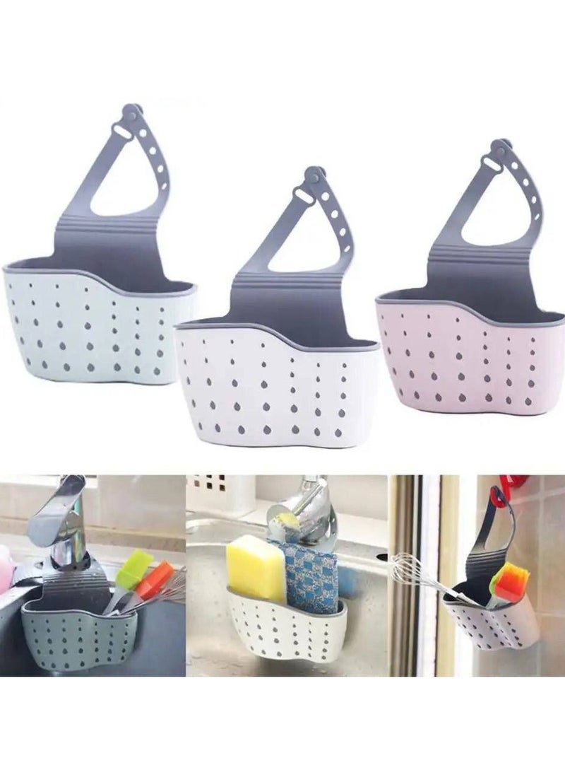 Imported double silicone loofah holder. The silicone holder is made of two layers and is hung on the tap to filter sponges, cleaning tools and brushes.